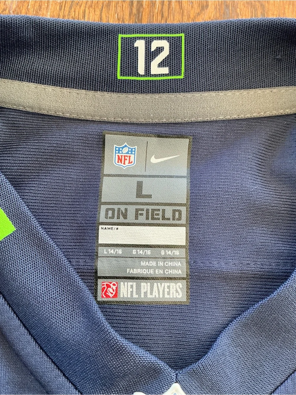 NFL Navy and Neon Green Men's Football Jersey #3